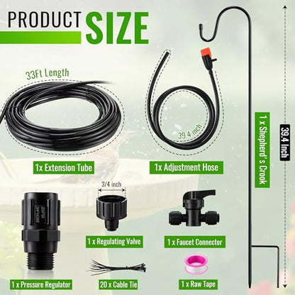 Saillong 36Ft Bird Bath Dripper Kit, Adjustable Outdoor Drip Irrigation - size: 33 ft Water Pipe, style: 3 ft Bracket