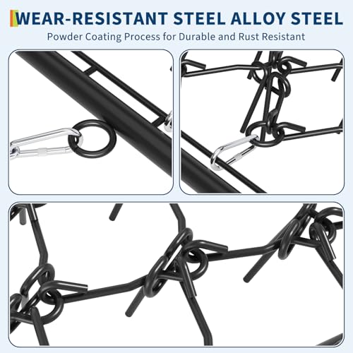 Heavy Duty Drag Harrow 5 ft x 4.5 ft,3/8" Tines & Chain Link Mat - size: 5' x 4.5', 3/8" Dia