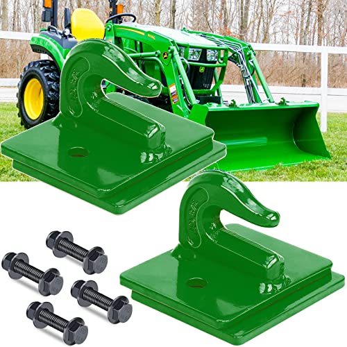 AUTOBOTS Tractor Bucket Hooks 3/8" Bolt On Chain Grab Hooks 2 Pack Green - color: Dark Green
