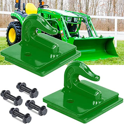 AUTOBOTS Tractor Bucket Hooks 3/8" Bolt On Chain Grab Hooks 2 Pack Green - color: Dark Green