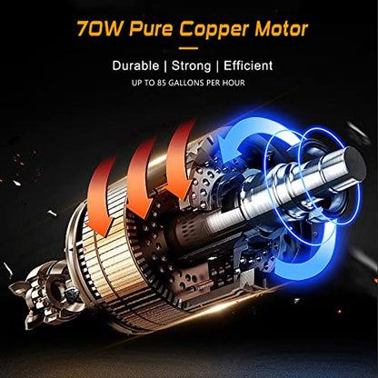 12V Fuel Transfer Pump 85GPH Electric Gasoline Transfer Pump Set - color: 85Gal/hr