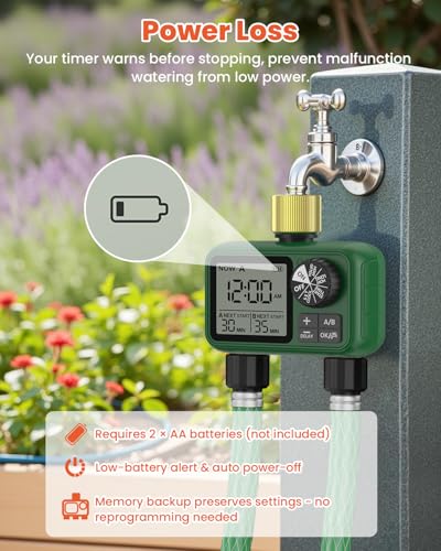 Water Timer for Outdoor Garden Hose, Sprinkler Timer for Garden - style: 2 Brass Outlet