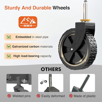 NWH Collapsible Wagon Cart with Wheels Foldable, 360LBS Large Capacity Portable Folding Utility Heavy Duty Beach Wagons Cart with All-Terrain Wheels for Groceries Shopping, Camping, Sports, Garden - size: 120L