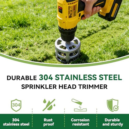 2.75" Sprinkler Head Trimmer for 1/2" Cordless Drills, Stainless Steel