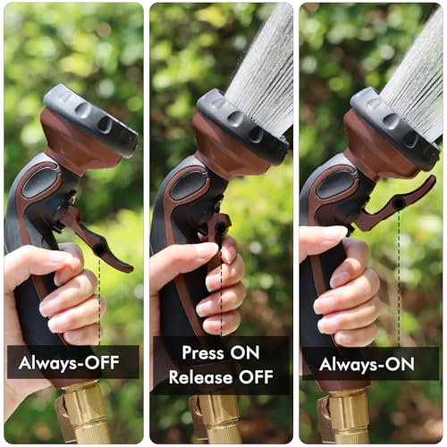 RESTMO Hose Nozzle with Easy Self-Lock Trigger, Heavy Duty Water Sprayer - color: Oil Rubbed Bronze