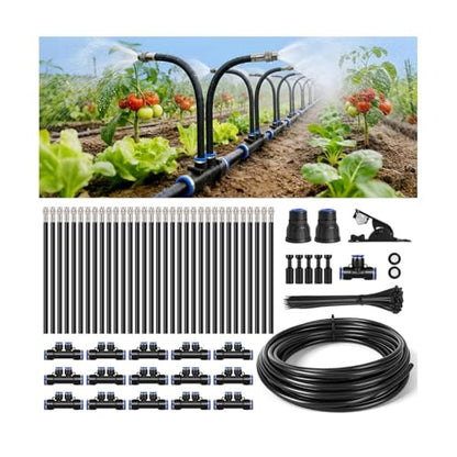 50FT High-Flow Garden Irrigation System, 12mm Main Tubing,30 Nozzles - size: 50Ft