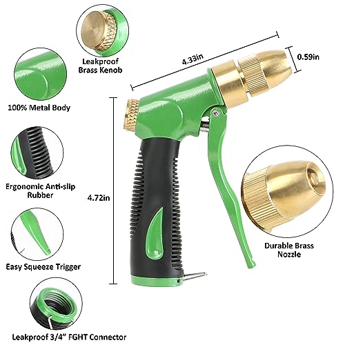 STYDDI Heavy Duty All Metal Adjustable Garden Hose Spray Nozzle