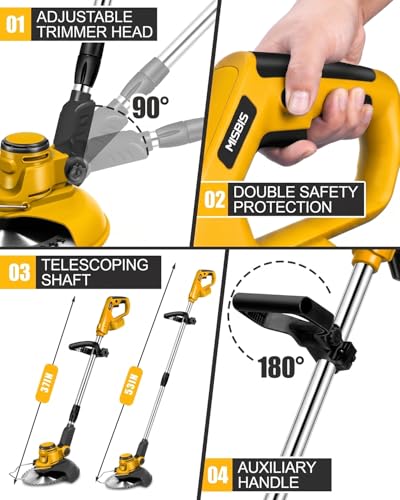 Cordless Weed Wacker for Dewalt 20V Battery(Battery Not Included)