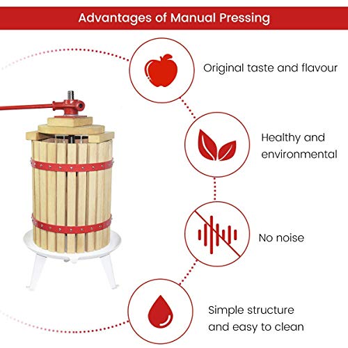 Fruit Wine Press and Crusher,100% Nature Apple&Grape&Berries Crusher Manual Juice Maker for Kitchen