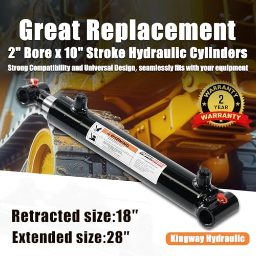 KINGWAY Hydraulic Cross Tube Cylinder, 2" Borex10" Stroke, 3000 PSI SAE#6 - size: 2“x10"-WT
