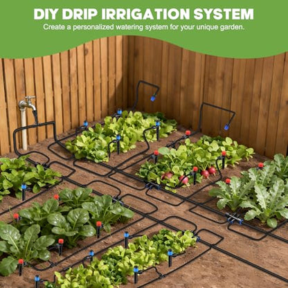 240FT Quick-Connect Drip Irrigation System - size: 40FT 1/2”(OD) Tube + 200FT 1/4”(OD) Tube