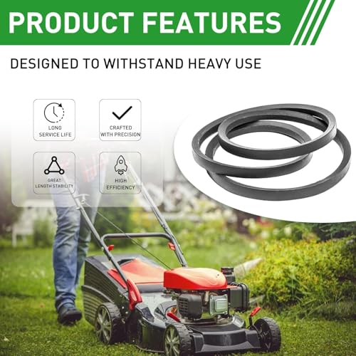 197253 429636 Mower Deck Belt Replace Craftsman Poulan AYP 532197253 197253 5 429636 532429636 for John Deere M84136 Ariens 21546422, 21547025 Lawn Mower 42'' Deck Drive Belt (1/2" x 101") (Pack of 4) - size: 1/2" x 101" (Pack of 4)