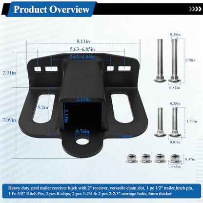 Zero Turn Lawn Mower Hitch w/2" Receiver for Many Models Lawn Mower,ATV - style: 2 Inch Lawn Mower Hitch