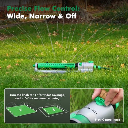 RESTMO Heavy Duty Oscillating Sprinkler with Stable Metal Base