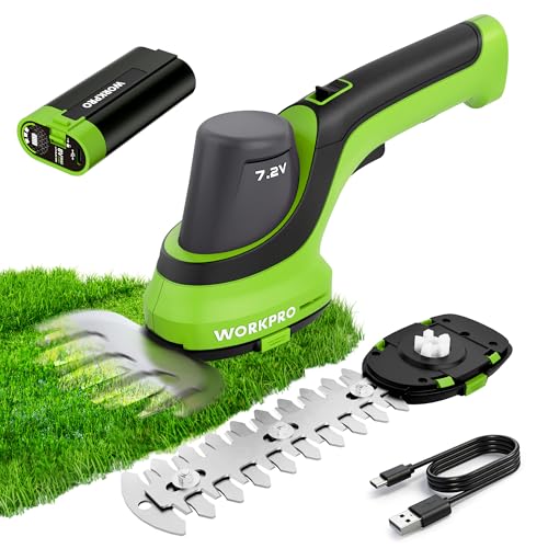 WORKPRO 7.2V 2-in-1 Cordless Hedge Trimmer & Grass Shears - style: Handheld Grass Shear