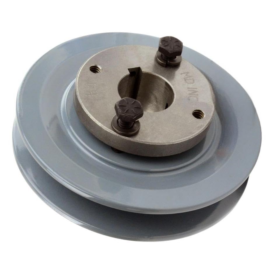 AK46H/H-1 Cast Iron 4.5" Single Groove Pulley Belt A Section 4L with 1" Sheave Bushing - for Masterdrive Pulley Replacement - Solid Steel Bushing Cast Iron Construction Gray