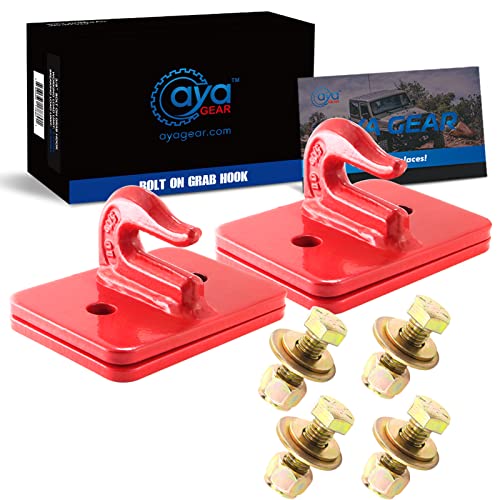 5/16-in Bolt On Grab Hook Mount with Backer Plate Grab Hook 70 Forged Steel Tow Hook Work Well for Loader, Tractor Bucket, RV, UTV,Truck (Red) - color: Red, size: 5/16 in