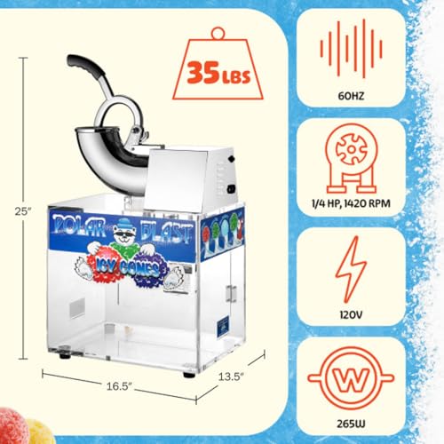 Great Northern Polar Blast Acrylic Snow Cone Machine Snowcone Slush Maker - color: Acrylic