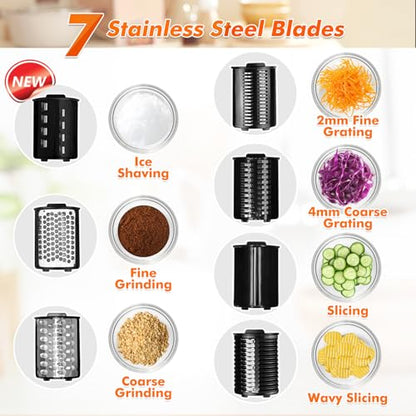 Anatole 7-In-1 Electric Cheese Grater Ice Shaver Vegetable Shredder 250W