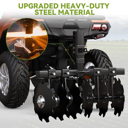 28" Heavy Duty Tow Behind Disc Plow Harrow w/Universal 2" Receiver - size: 28in Disc plow Harrow with 2" Receiver