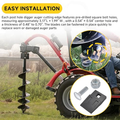 3 Point Auger Teeth Cutting Edge for 3 Point Tractor Post Hole Digger Auger