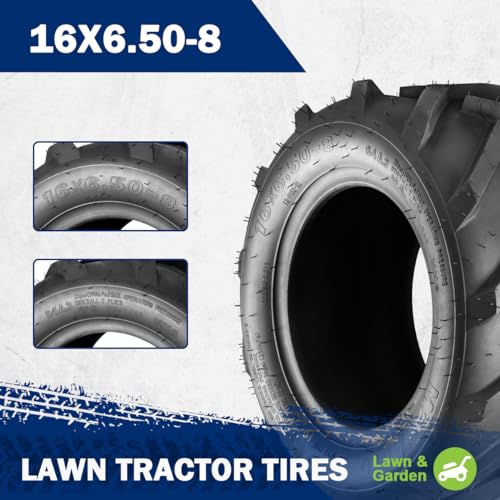 MaxAuto Ag Tractor Tires 16x6.50-8 & 23x10.50-12 Lawn Mower Agriculture Farm Tire, Super Lug 6-Ply Tubeless Tire,16x6.5-8 Front & 23x10.5-12 Rear Garden Golf Riding Turf Tires, 4 Pack in 2 Packages - size: 16X6.50-8&23X10.50-12
