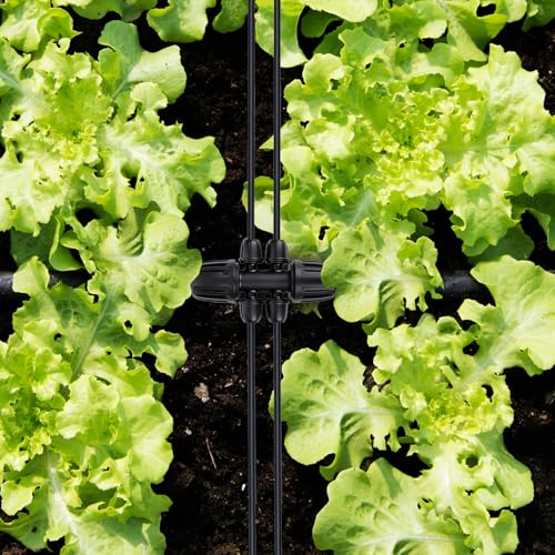 1/2 to 1/4 Drip Irrigation Fittings Drip Irrigation Parts 1/2 Irrigation Fittings (1/2" ID X0.6-0.65" OD) Anti-Drop Barbed Connectors 6 Way Drip Irrigation Adapter(20Pack) - color: 20P-BK