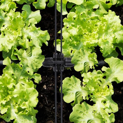 1/2 to 1/4 Drip Irrigation Fittings Drip Irrigation Parts 1/2 Irrigation Fittings (1/2" ID X0.6-0.65" OD) Anti-Drop Barbed Connectors 6 Way Drip Irrigation Adapter(20Pack) - color: 20P-BK