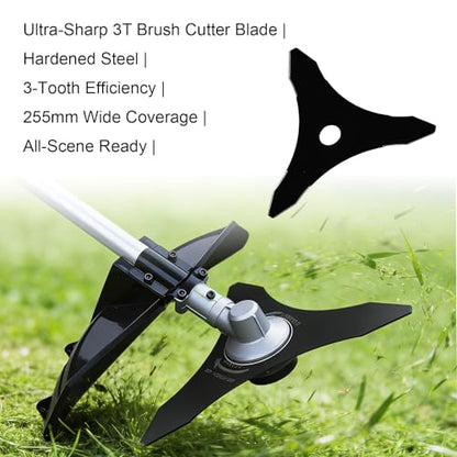 Brush Cutter Trimmer Blade, 10 Inch Diameter, 3 Teeth, Tungsten Steel, Compatible with Stihl Husqvarna Echo Redmax Shindaiwa 1PCS No Accessories - color: 2 pcs