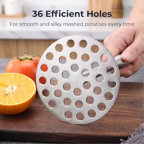 Potato Masher +Peeler 2 in 1 Set 304 Stainless Steel with Ergonomic Handle