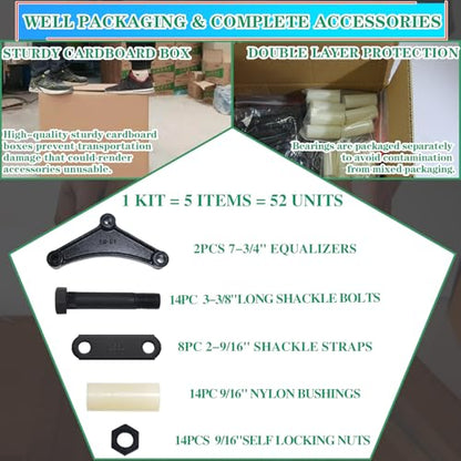 Trailer Axle Equalizer 256L Shackle Kit For 3500lb to 5200lb Axle - size: Equalizer 2-9/16" Shackle Kit