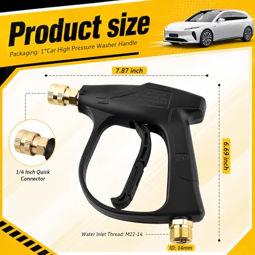High-Pressure Car Short Pressure Washer Gun,Stubby Pressure Washer Gun