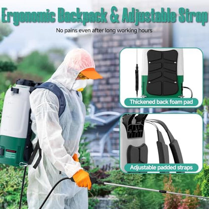 KIMO 4.3 Gal Backpack Sprayer Battery Powered w/ 2x2.0Ah Battery, 6 Nozzles