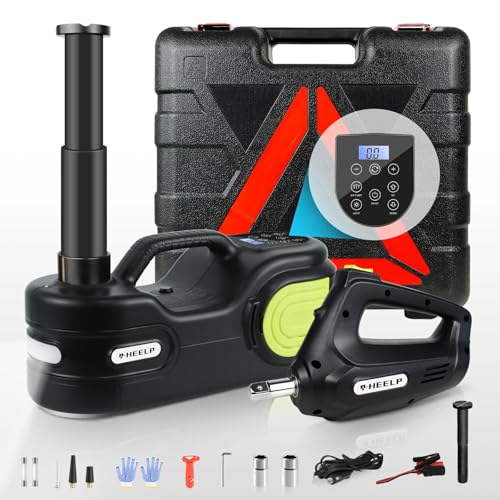 E-HEELP Electric Car Jack Kit 5 Ton 12V with Pump, LCD and Impact Wrench