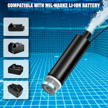 Water Pump for Milwaukee 18V Battery,500GPH Submersible Pump/Dirty Water/Suction/Flat Water,for Pool,Garden Irrigation,Car Wash,Puddle,Camping,Cellar(No Battery) - style: for Milwaukee