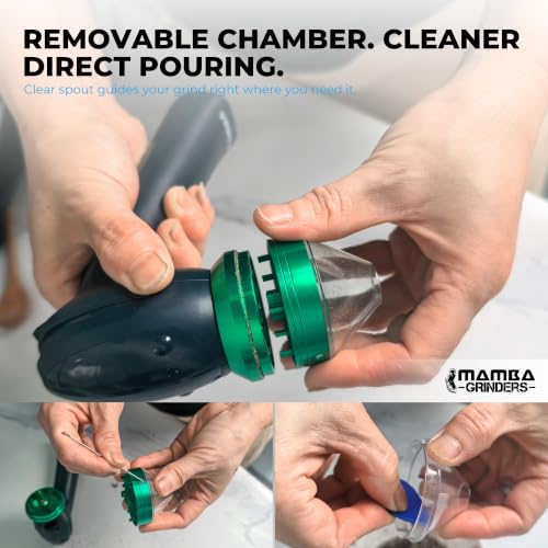 Mamba Original Electric Seed Grinder, USB-C Rechargeable Spice Mill, Gray - color: Anchor Gray & Green