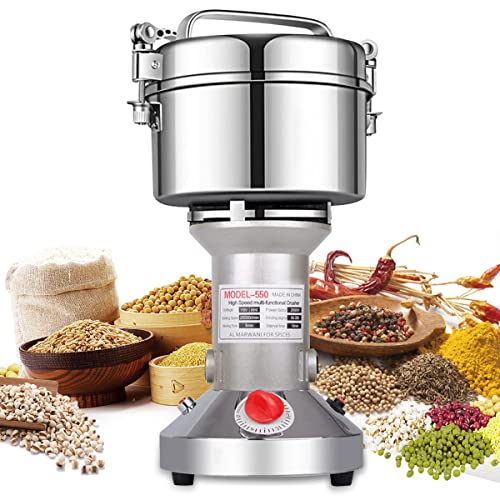 LEJIEYIN Electric herb Grinder 550g High Speed Electric Stainless Steel Spice Flour Mill Herb Grinder Powder Machine for Dry Food Grin - size: 550 g