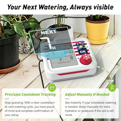 RAINPOINT Indoor Large Display Automatic Plant Waterer Kit - color: Red & Blue