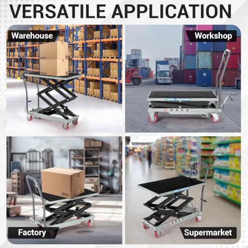 Garvee Hydraulic Lift Table Cart, 770 LBS Capacity 50" Lifting Height, Grey - color: Gray