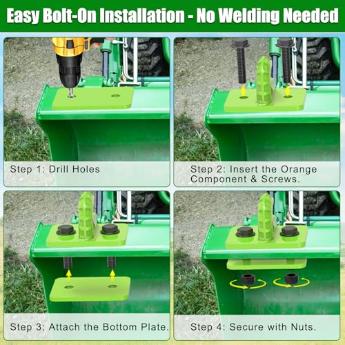 Insaga 3/8" Tractor Bucket Hooks - 2 Pack Forged Steel Bolt-On Grab Hooks - color: Light Green-2Pack