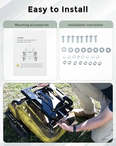 NIXFACE Zero Turn Mower Seat Suspension Kit W/O Slide Track, 2 Inch Travel