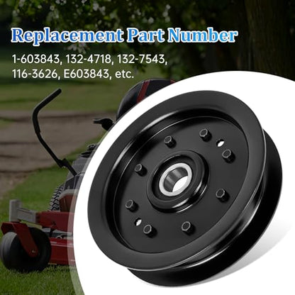 UP2WIN 1-603843 Idler Pulley 132-4718 Compatible with Toro ZX5400 Z5200 Titan ZX4800 TimeCutter, 116-3626 Flat Idler Pulley Compatible with Ex Mark Lazer Z HP Mowers, Replace 132-7543 34-302 - size: 1-603843_1pc