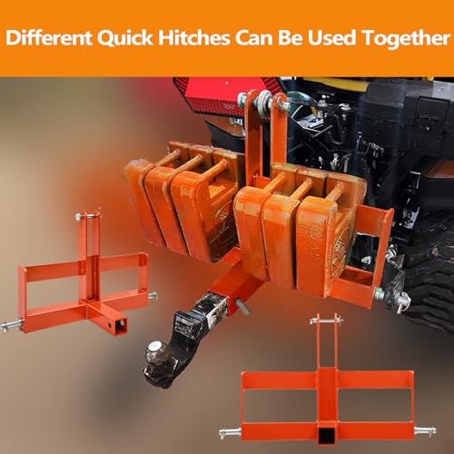 GarveeTech 3-Point Hitch Receiver with 2 in Receiver, Draw-bar & Suitcase Weight Brackets, 3 Point Quick Hitch for Category 1 Tractor
