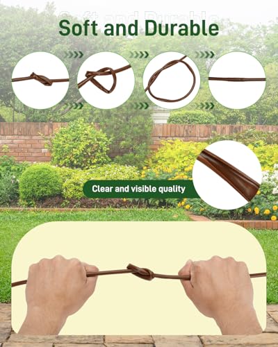 1/4" Drip Irrigation Tubing with 6" Emitter Spacing, (250 Ft Roll) Hydroponics Dripline with Built-in 0.5 GPH Dripper, Drip Line for Vegetation, Window Boxes and Garden (Brown) - size: 250FT