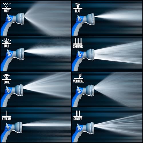 VIKING Hose Nozzle, 8 Spray Patterns, Thumb Control for Cars and Homes - style: 8 Pattern Thumb Control