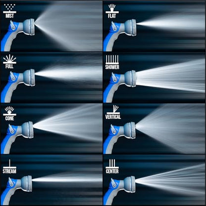 VIKING Hose Nozzle, 8 Spray Patterns, Thumb Control for Cars and Homes - style: 8 Pattern Thumb Control