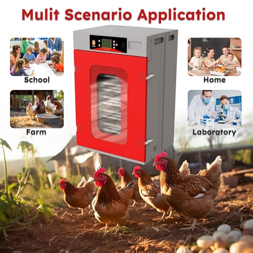 Commercial Cabinet Incubator for Hatching Eggs, Digital Hatcher with Auto Temperature & Humidity Control & Intelligent Humidification System - size: 400 Egg