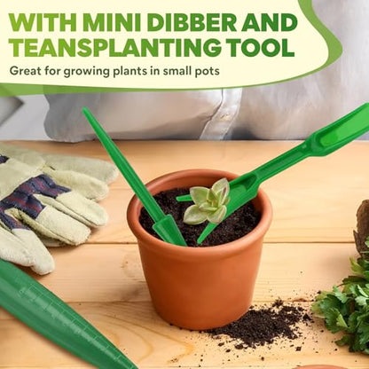 Seed Planter Tool, Seed Dibber, Seed Dispenser, Green, 4 Pcs - color: Green, 4 Pcs