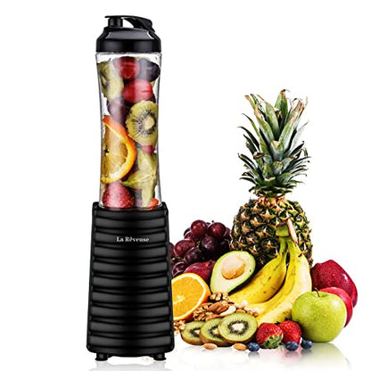 La Reveuse Personal Size Blender for Protein Shakes and Smoothies, Black - color: Black