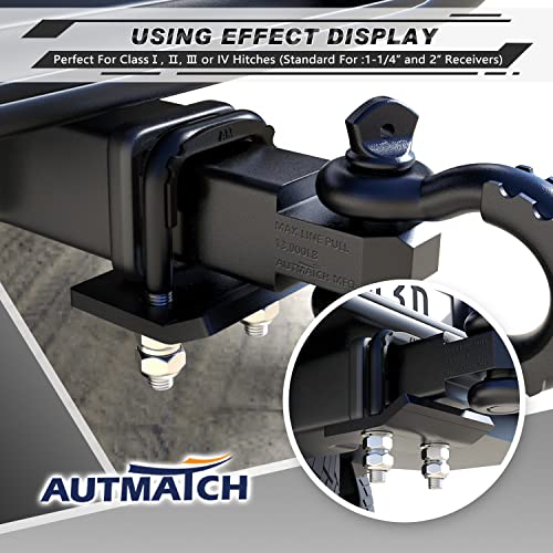 AUTMATCH Hitch Tightener Anti-Rattle Clamp for 1.25" to 2" Trailer Hitches - color: Frosted Black, size: 2 Inch